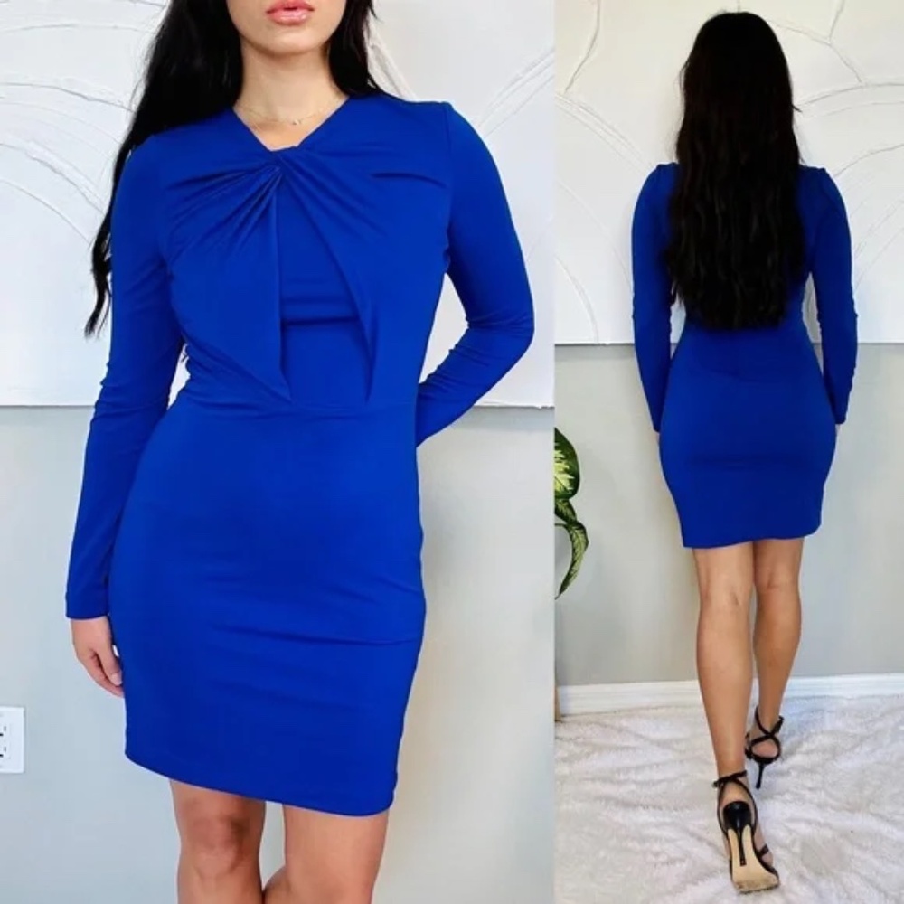 Badgley Misschka Belle Blue Long sleeve Dress